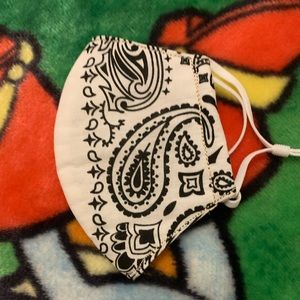 A Black & White Bandanna Face Mask